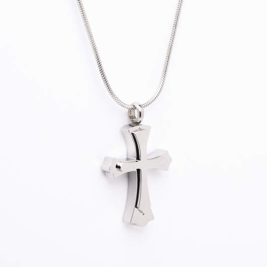Stainless Steel Cross Pendant With Chain image number 1
